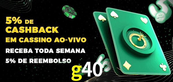Promoções do cassino ao Vivo g40